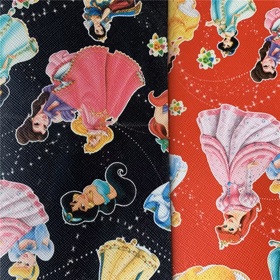 Stampa pellicola di trasferimento di cartoni animati in tessuto sintetico sintetico finto PVC all'ingrosso
