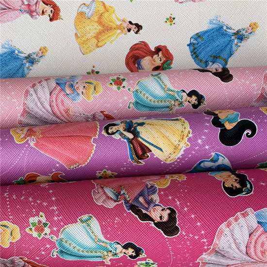Print Faux PVC Synthetic Synthetic Fabric Wholesale Cartoon Transfer Film