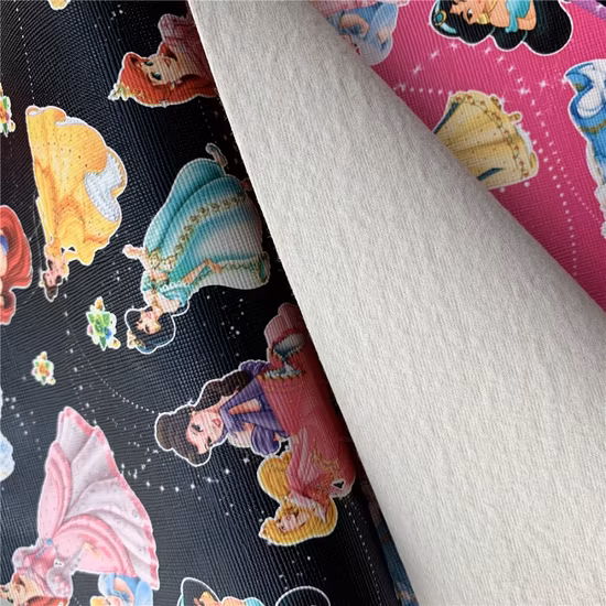 Print Faux PVC Synthetic Synthetic Fabric Wholesale Cartoon Transfer Film
